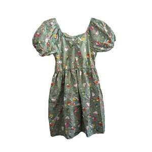 Sanrio Hello Kitty Knee Length Kids Dress Puff Sleeve  Smocked Back Size XL